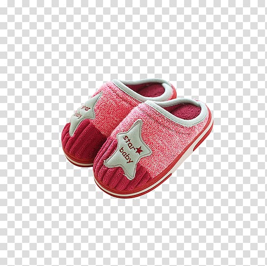 Slipper Shoe Child Flip-flops, Pink star shoes indoor home care transparent background PNG clipart
