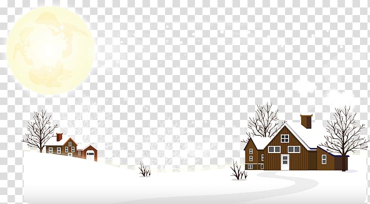 Winter Drawing , Hand-painted winter house transparent background PNG clipart