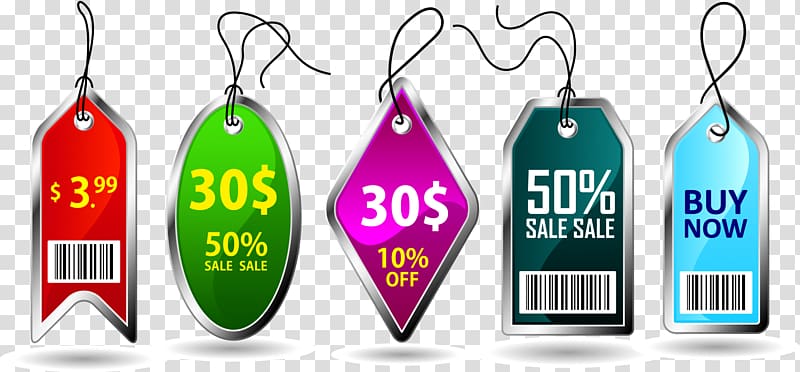 five assorted-discount product tags illustration, Price tag Label Manufacturing, Tag transparent background PNG clipart