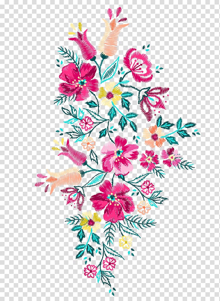 assorted flowers , Floral design Embroidery Designs Embroider Now Pattern, others transparent background PNG clipart