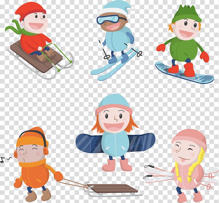 54 Cards Skiing Winter sport , Cool skateboard selected children transparent background PNG clipart