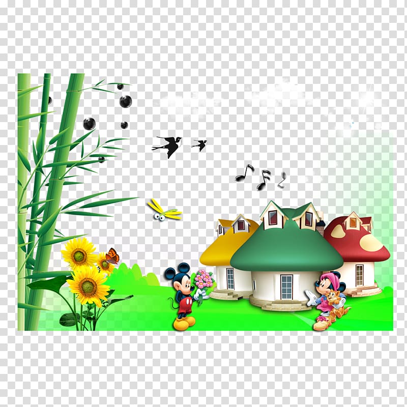 Mickey Mouse Cartoon Icon, Cartoon Bamboo House transparent background PNG clipart