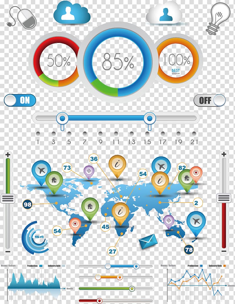 Infographic Element Illustration, UI buttons transparent background PNG clipart