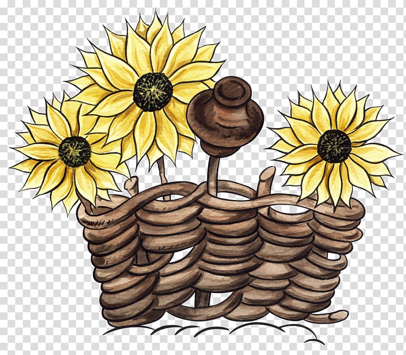 Fence Window Wattle Wicker, sunflower transparent background PNG clipart