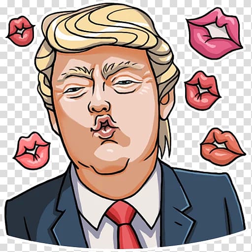 President Donald Trump illustration, Donald Trump Sticker Telegram Politician , donald trump transparent background PNG clipart