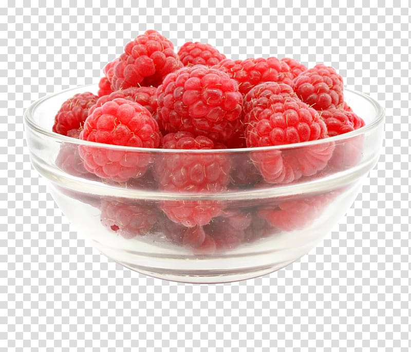 Red raspberry Fruit Bowl, Bowl of raspberries transparent background PNG clipart