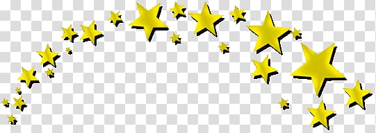 many bent rainbow stars transparent background PNG clipart