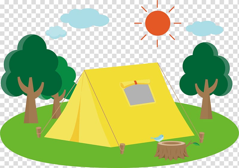 yellow tent illustration, Camping Campsite , camping transparent background PNG clipart