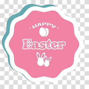 happy Easter logo, Sticker , Color Star Easter Tag transparent background PNG clipart thumbnail