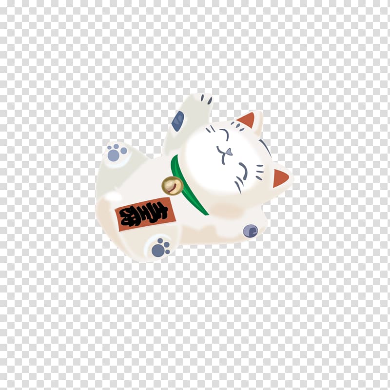 Cat Maneki-neko, realistic fashion Lucky cat lying posture transparent background PNG clipart