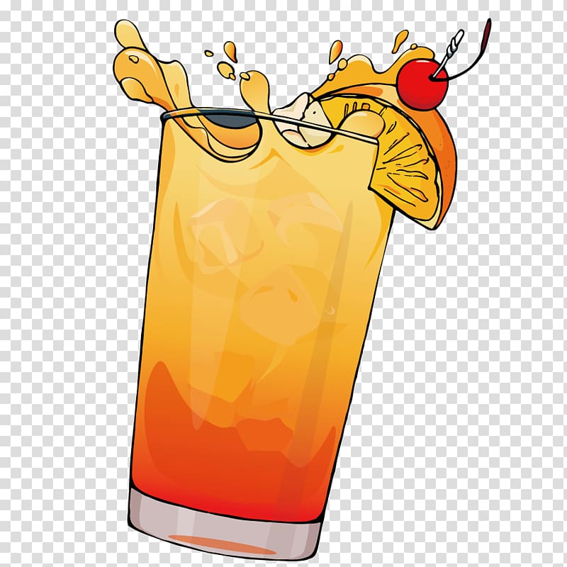 Orange juice Sea Breeze Cocktail garnish Drink, splash juice transparent background PNG clipart