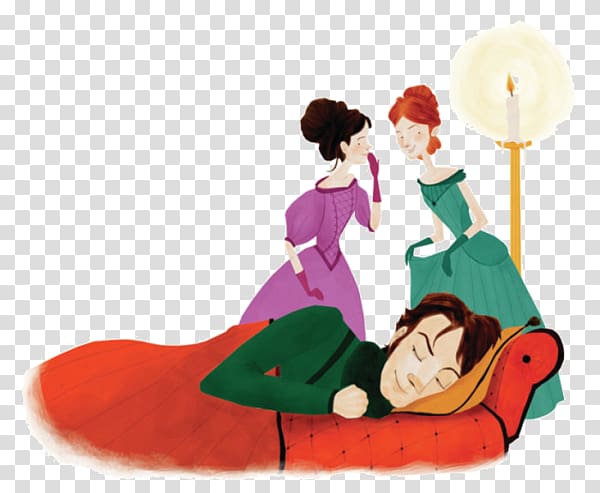 Princess Cartoon Bed, Asleep prince talking to princess transparent background PNG clipart