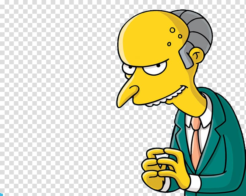 The Simpsons Mr. Burns, Mr. Burns Bart Simpson Waylon Smithers Ned Flanders Principal Skinner, burn transparent background PNG clipart