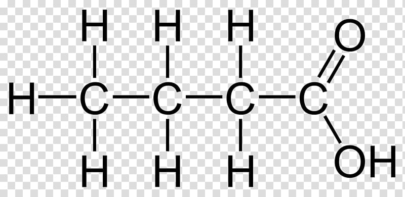 Butyric acid Acetic acid Structural formula Organic chemistry, structural formula transparent background PNG clipart
