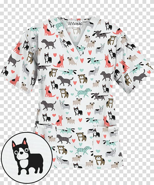 T-shirt Scrubs Animal print Veterinarian Uniform, T-shirt transparent background PNG clipart