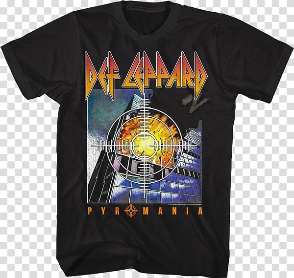 Concert T-shirt Pyromania Def Leppard, T-shirt transparent background PNG clipart