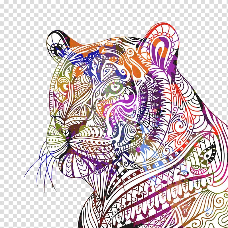 Bengal tiger Siberian Tiger Drawing , Tiger pattern transparent background PNG clipart