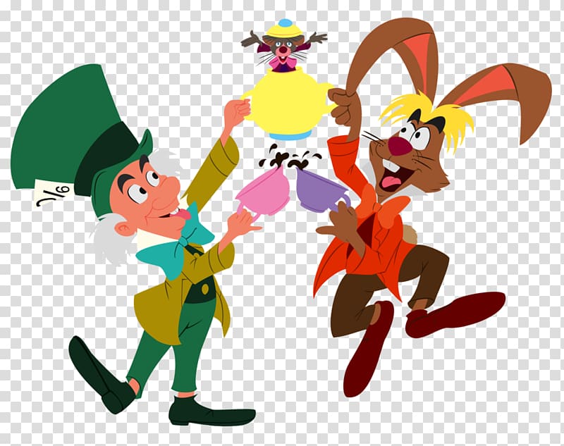 Alice in Wonderland The Mad Hatter March Hare The Dormouse, mad hatter transparent background PNG clipart