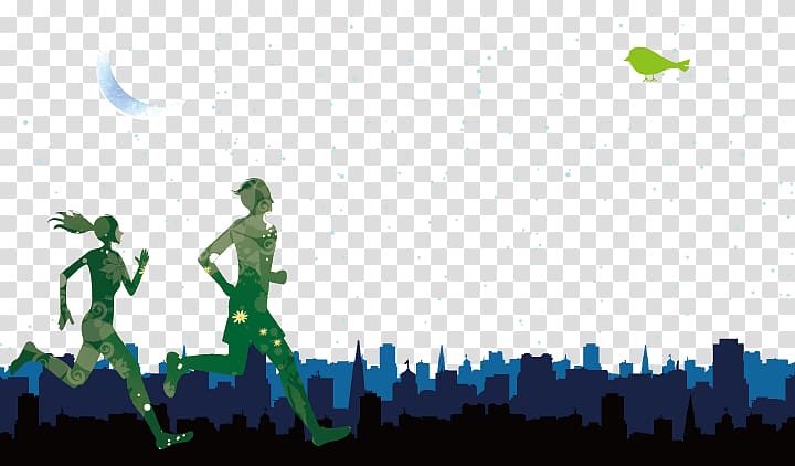 Aerob trening, Couple running transparent background PNG clipart