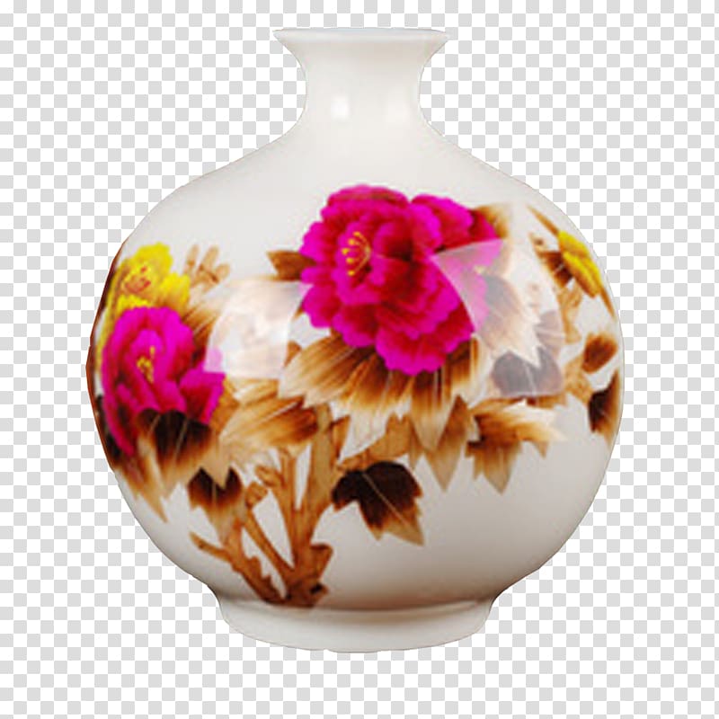 Jingdezhen Vase Ceramic Porcelain Straw, vase transparent background PNG clipart