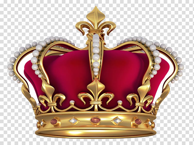 Red And Gold Crow Crown King Monarch Queen Crown Transparent