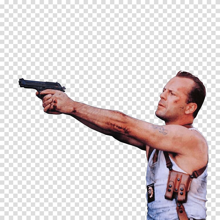Bruce Willis Pointing Gun transparent background PNG clipart