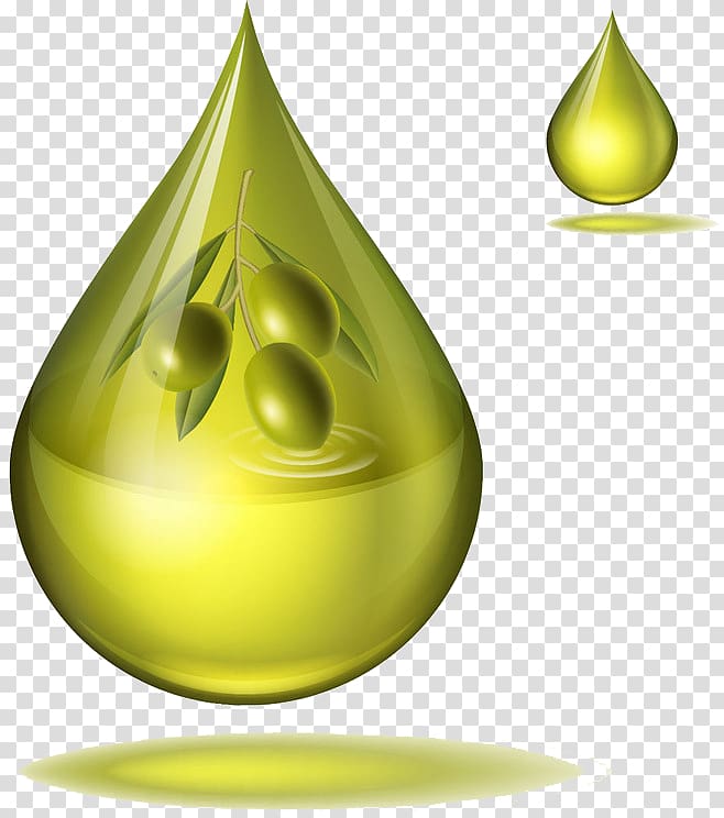 green liquid drop , Olive oil Olive pomace oil, olive oil transparent background PNG clipart