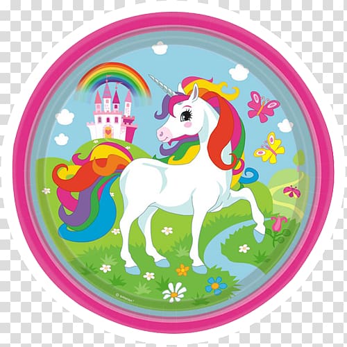 Paper Party favor Unicorn Plate, unicorn birthday transparent background PNG clipart