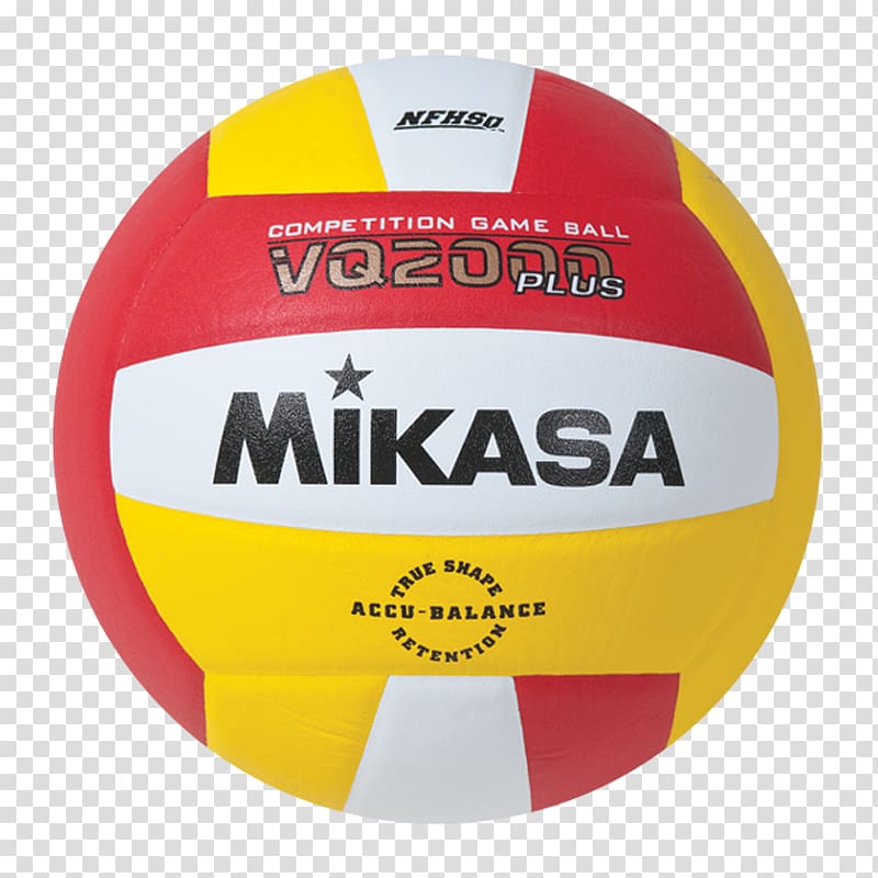 Mikasa vq2000 Micro-Cell indoor volleyball Yellow Red, volleyball transparent background PNG clipart