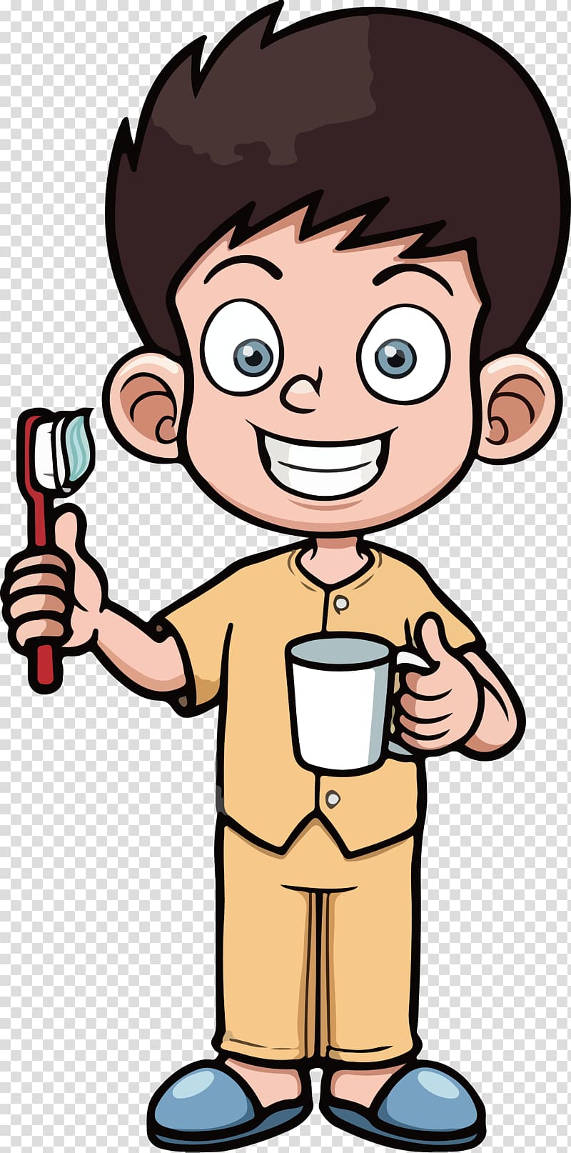 Tooth brushing Dentistry Cartoon, Cartoon brushing boy transparent background PNG clipart