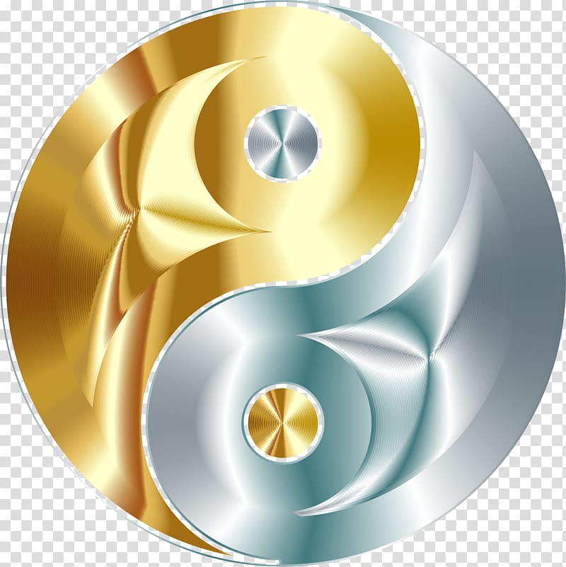 Yin and yang Gold Silver Symbol , yin yang transparent background PNG clipart