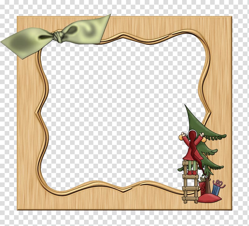frame Christmas , Wooden bow wave border transparent background PNG clipart