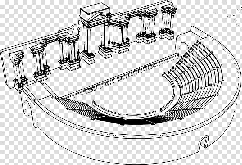Drawing Roman Theatre at Palmyra Theater, Theater curtain transparent background PNG clipart