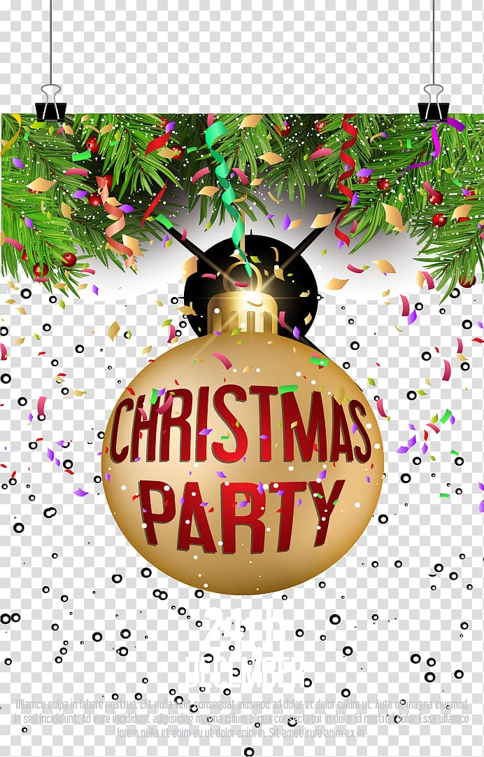 Christmas ornament Party, Flash Christmas party invitations transparent background PNG clipart