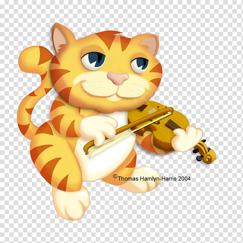 Fiddle Cat Violin Whiskers, cartoon violin transparent background PNG clipart