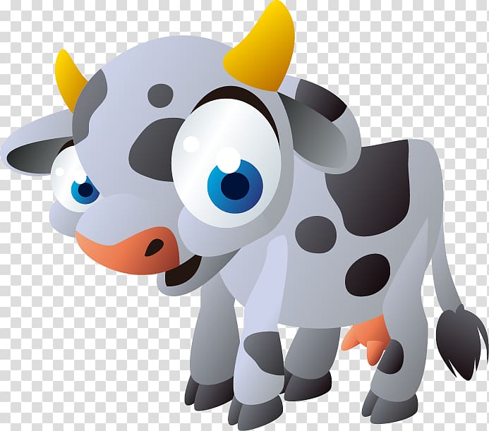 Cattle SYMBOLYNCES, Childrens game Animal Illustration, Little Cow cartoon big eyes pattern transparent background PNG clipart