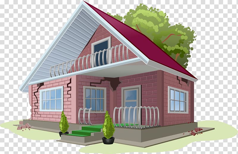 brown and white house beside tree illustration, House , house property insurance transparent background PNG clipart