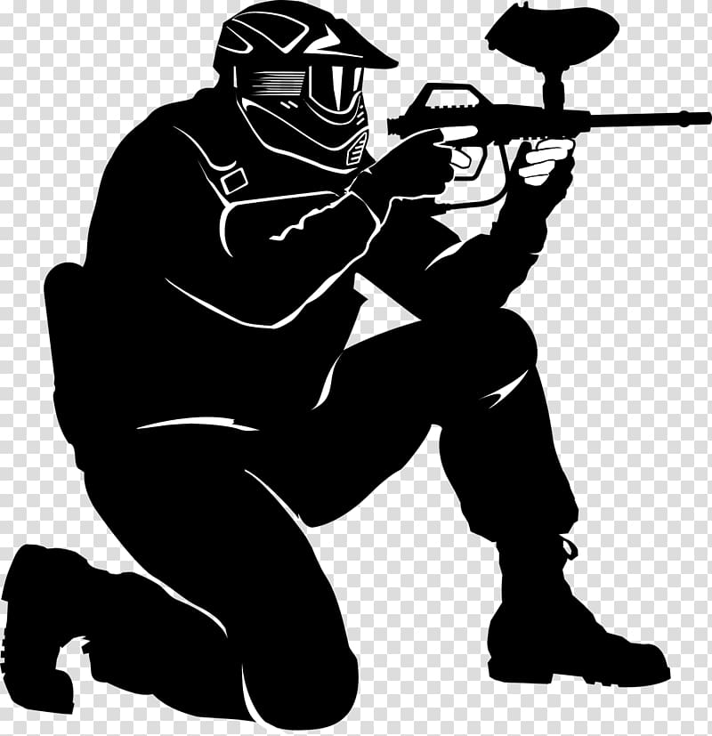 man holding paintball marker illustration, Paintball Guns Shooting sport Game Birthday, paintball transparent background PNG clipart