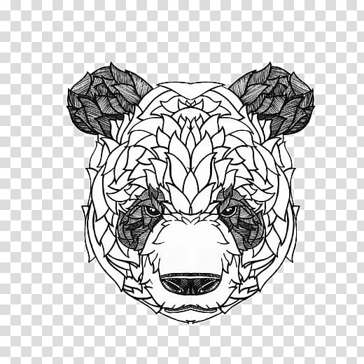 Bear with abstract floral ornament Royalty Free Vector Image