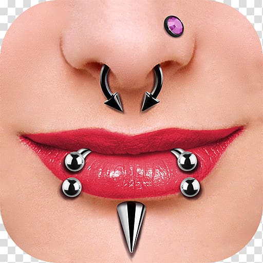 Lip Body piercing Eyebrow, Face transparent background PNG clipart