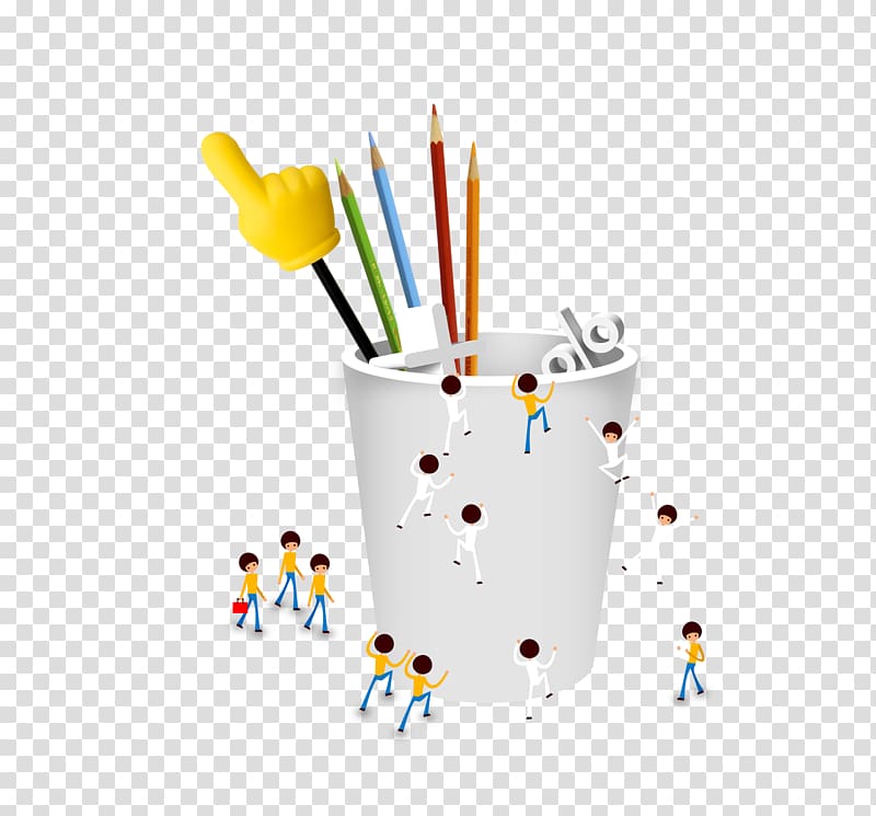 Pencil Icon, Creative pencil barrels villain climbing transparent background PNG clipart