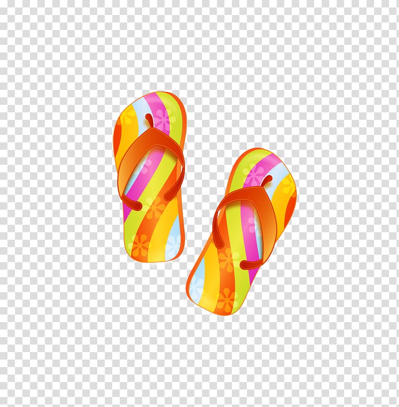 Slipper Beach Sandal Flip-flops, hand-drawn cartoon sandals transparent background PNG clipart