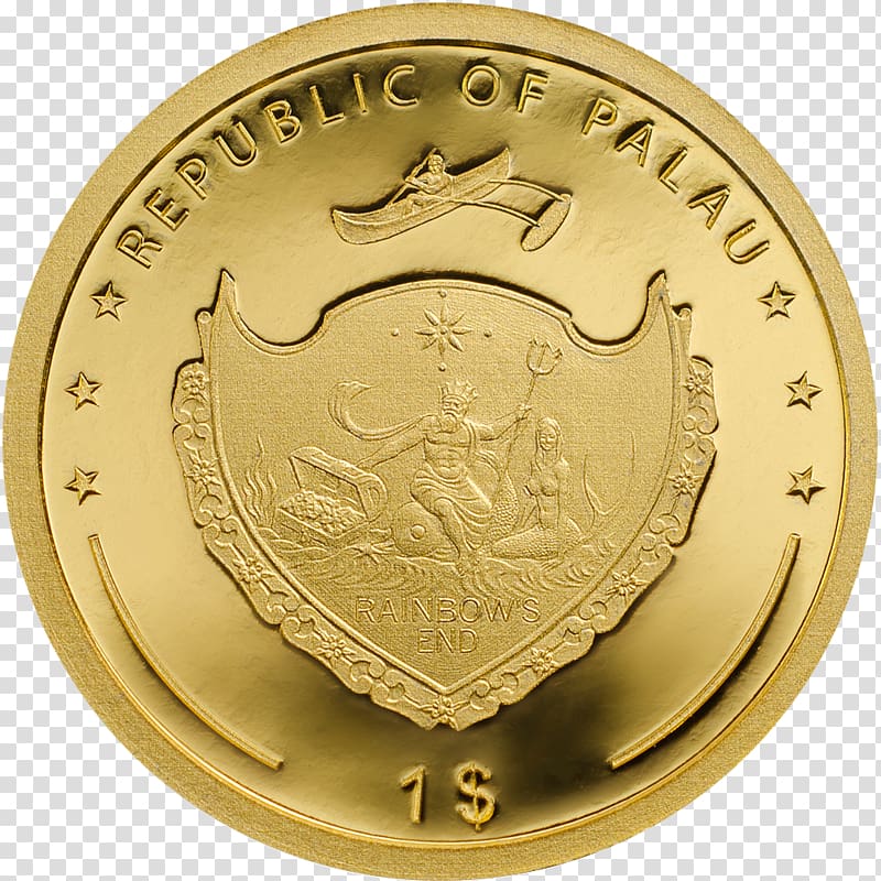 Gold Coin Medal Symbol Palau, gold transparent background PNG clipart
