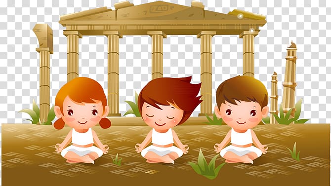 Yoga Child Cartoon, Yoga for kids transparent background PNG clipart