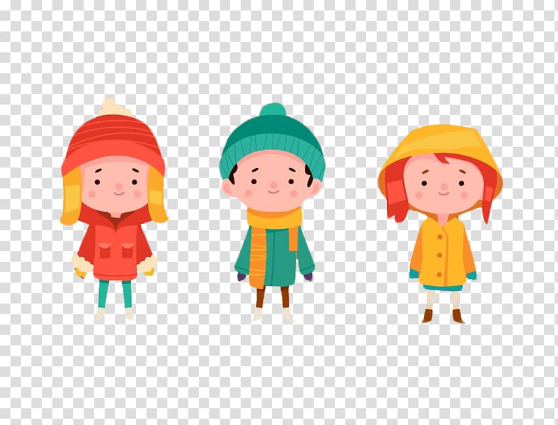 Winter , Cartoon children winter clothing transparent background PNG clipart