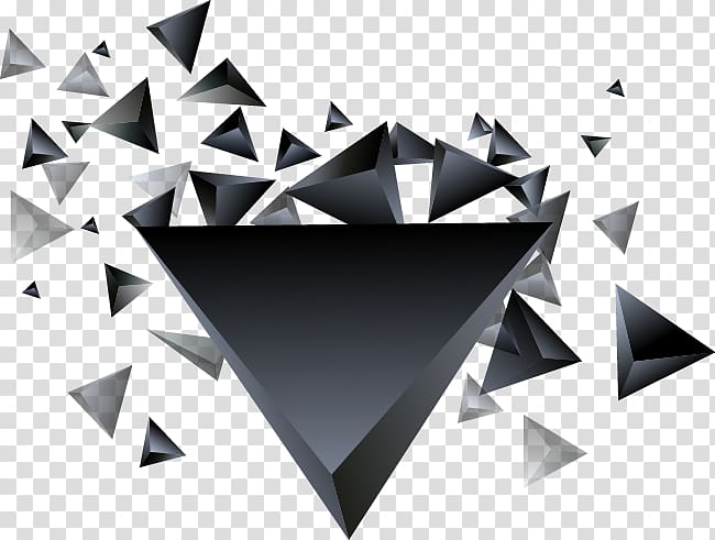 black triangles illustration, Triangle Shape, Cool triangle transparent background PNG clipart