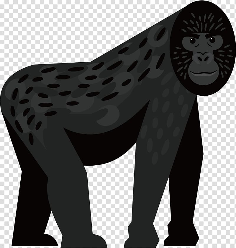 Gorilla Chimpanzee Orangutan Gibbon Primate, Cute black gorilla transparent background PNG clipart