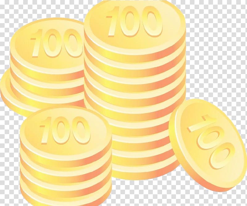 Cartoon Gold coin, Cartoon pile of gold coins transparent background PNG clipart