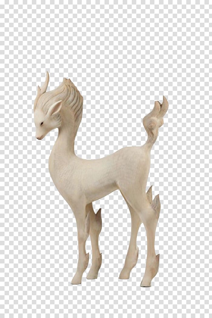 Sculpture Work of art Animal Sculptor Deer, Wood carving unicorn transparent background PNG clipart