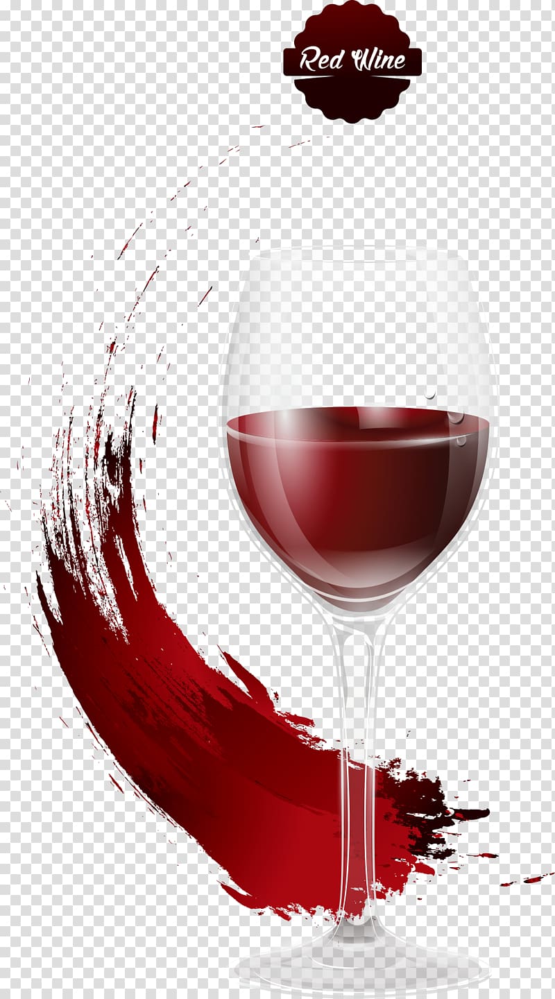 Red Wine Wine glass, ink and red wine glasses transparent background PNG clipart